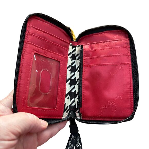 Vera Bradley wristlet wallet quilted cotton gold red black mini zip around style - Picture 9 of 9